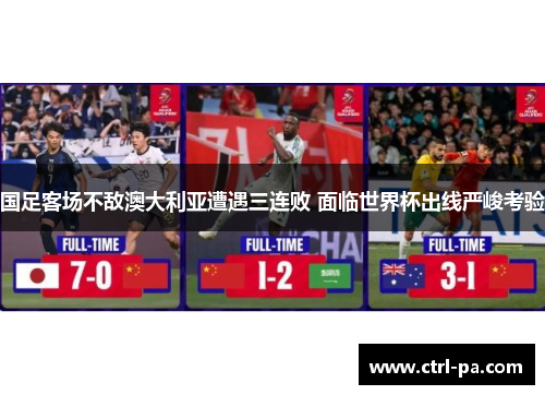 国足客场不敌澳大利亚遭遇三连败 面临世界杯出线严峻考验