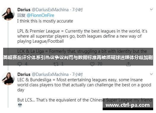 英超赛后评分体系引热议争议判罚与数据标准再被质疑球迷媒体分歧加剧 英超赛后评分体系引热议争议判罚与数据标准再被质疑球迷媒体分歧加剧